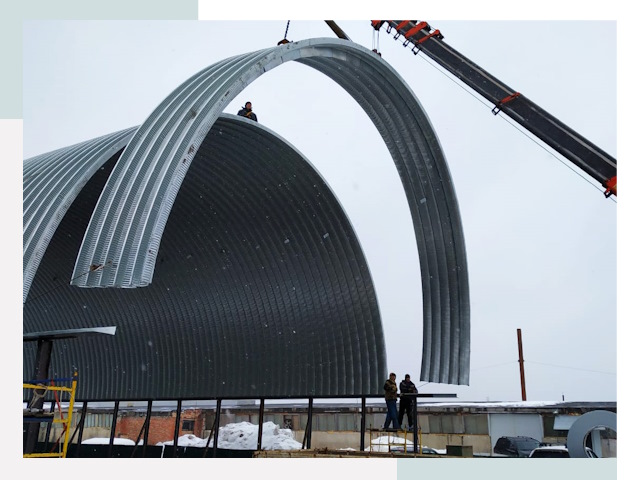 Полукруглые ангары в Чапаевске